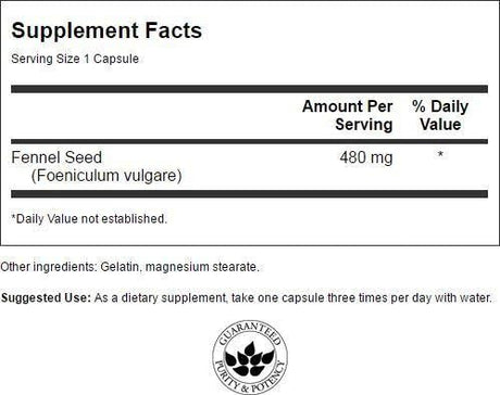 Swanson Fennel 480Mg. 100 Capsulas