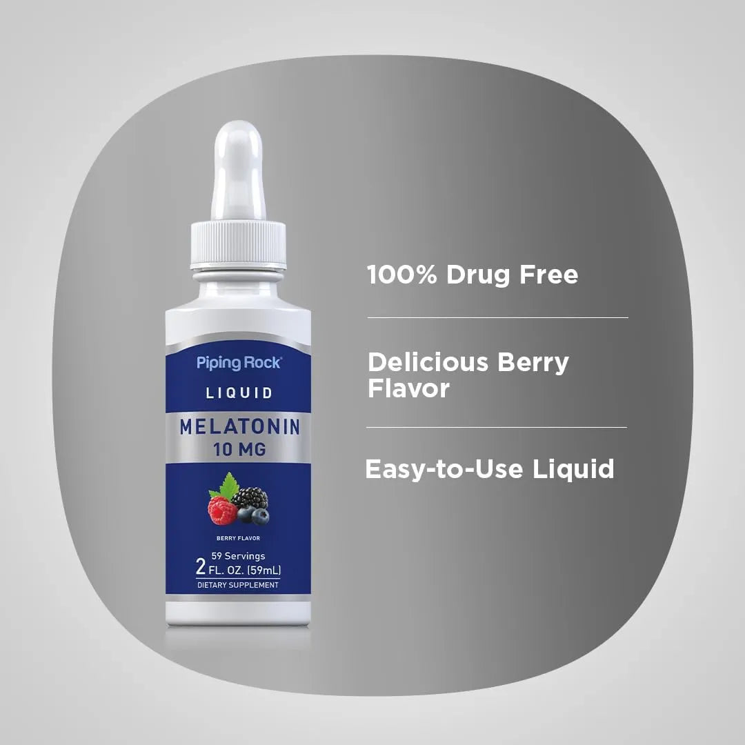 PIPING ROCK - Piping Rock Liquid Melatonin 10Mg. Berry Flavor 2 Fl.Oz. - The Red Vitamin MX - Suplementos Alimenticios - {{ shop.shopifyCountryName }}
