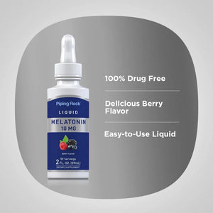 PIPING ROCK - Piping Rock Liquid Melatonin 10Mg. Berry Flavor 2 Fl.Oz. - The Red Vitamin MX - Suplementos Alimenticios - {{ shop.shopifyCountryName }}