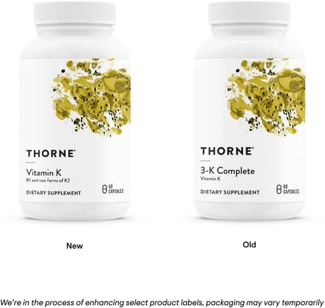 THORNE RESEARCH - THORNE Vitamin K 60 Capsulas - The Red Vitamin MX - Suplementos Alimenticios - {{ shop.shopifyCountryName }}