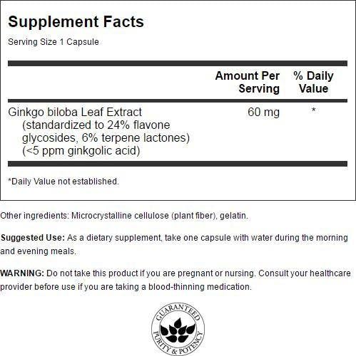 Swanson Ginkgo Biloba Extract 24% 60Mg. 240 Capsulas - The Red Vitamin MX - Suplementos Alimenticios - SWANSON