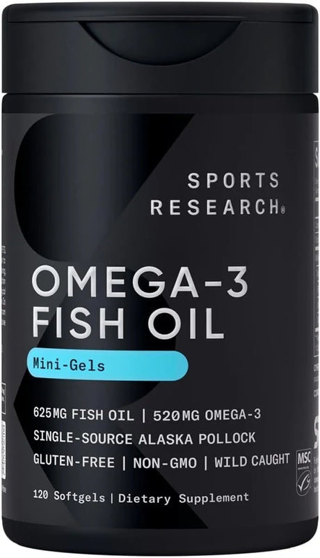 SPORTS RESEARCH - Sports Research Fish Oil Mini-Softgels 625Mg. 120 Mini Capsulas Blandas - The Red Vitamin MX - Suplementos Alimenticios - {{ shop.shopifyCountryName }}