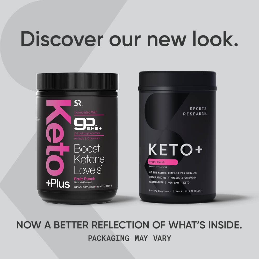 Sports Research Keto Plus Exogenous Ketones with goBHB 30 Servicios Fruit Punch 315Gr.