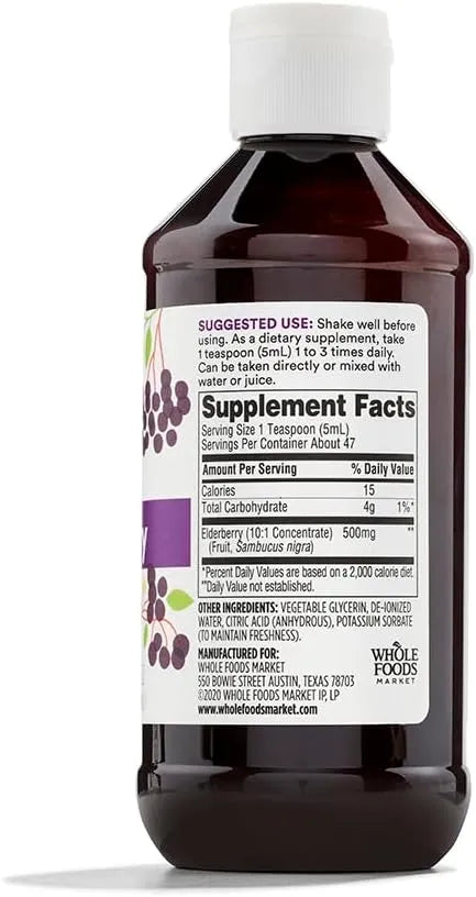 365 - 365 by Whole Foods Market Syrup Elderberry 8 Fl.Oz. - The Red Vitamin MX - Suplementos Alimenticios - {{ shop.shopifyCountryName }}