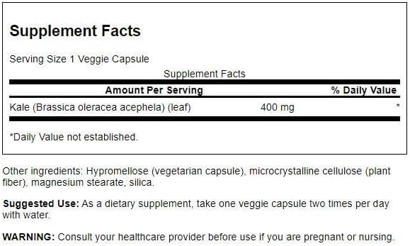 Swanson Full Spectrum Kale 400Mg. 60 Capsulas