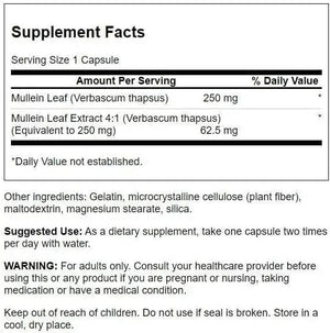 SWANSON - Swanson Mullein Leaf Extract 250Mg. 60 Capsulas - The Red Vitamin MX - Suplementos Alimenticios - {{ shop.shopifyCountryName }}