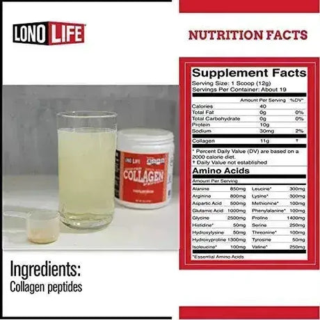 LONOLIFE - LonoLife Unflavored Collagen Peptides 227Gr. - The Red Vitamin MX - Suplementos Alimenticios - {{ shop.shopifyCountryName }}