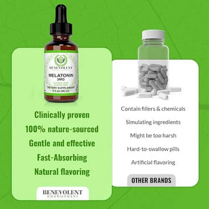 BENEVOLENT NOURISHMENT - Benevolent Melatonin Liquid 3Mg. 2 Fl.Oz. - The Red Vitamin MX - Suplementos Alimenticios - {{ shop.shopifyCountryName }}