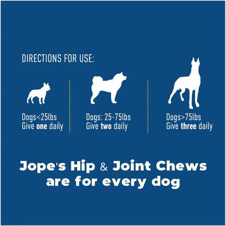 JOPE - Jope Hip and Joint Dog Chews with UC-II Collagen 60 Masticables - The Red Vitamin MX - Cuidado De Cadera Y Articulaciones Para Perros - {{ shop.shopifyCountryName }}