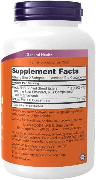 NOW SUPPLEMENTS - NOW Supplements Beta-Sitosterol Plant Sterols with CardioAid 180 Capsulas Blandas - The Red Vitamin MX - Suplementos Alimenticios - {{ shop.shopifyCountryName }}