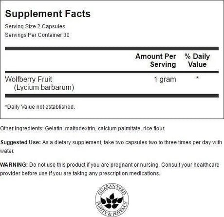 SWANSON - Swanson Goji Berry "Wolfberry" 500Mg. 60 Capsulas - The Red Vitamin MX - Suplementos Alimenticios - {{ shop.shopifyCountryName }}