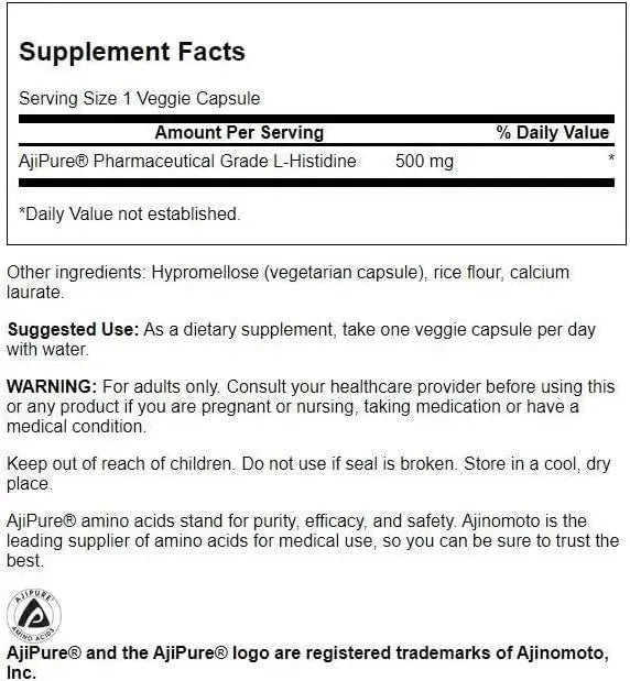 SWANSON - Swanson L-Histidine 500Mg. 60 Capsulas 2 Pack - The Red Vitamin MX - Suplementos Alimenticios - {{ shop.shopifyCountryName }}