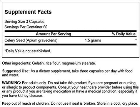 SWANSON - Swanson Celery Seed Extract 500Mg. 180 Capsulas - The Red Vitamin MX - Suplementos Alimenticios - {{ shop.shopifyCountryName }}