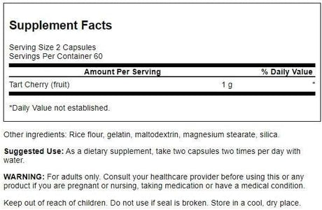 Swanson Tart Cherry 500Mg. 120 Capsulas