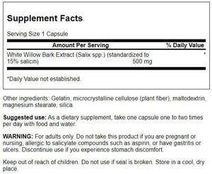 SWANSON - Swanson White Willow Bark Extract 500Mg. 120 Capsulas 2 Pack - The Red Vitamin MX - Suplementos Alimenticios - {{ shop.shopifyCountryName }}