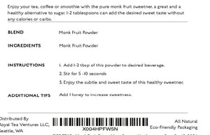 FIRE TEAS - FIRE TEAS Monk Fruit Powder 150Gr. - The Red Vitamin MX - Suplementos Alimenticios - {{ shop.shopifyCountryName }}