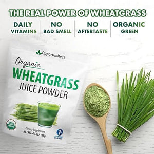 Opportuniteas Organic Raw Wheatgrass Juice Powder 128Gr.