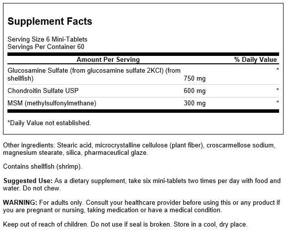 Swanson Glucosamine Chondroitin & MSM 360 Tabletas