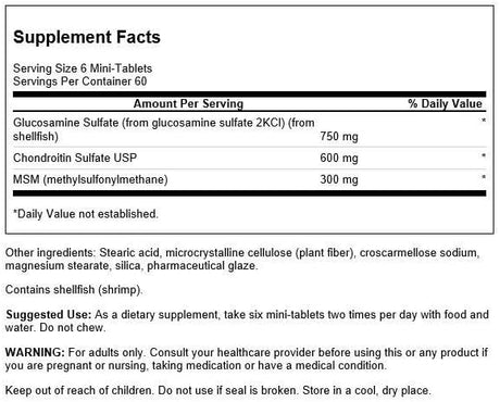 Swanson Glucosamine Chondroitin & MSM 360 Tabletas