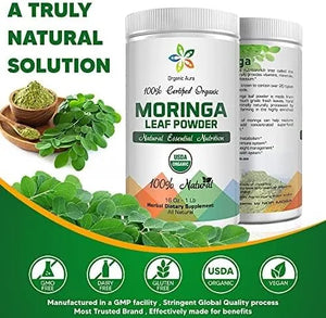 ORGANIC AURA - Organic Aura Certified Organic Moringa Leaf Powder 1 Lb. - The Red Vitamin MX - Suplementos Alimenticios - {{ shop.shopifyCountryName }}