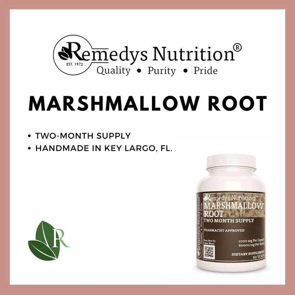 REMEDY'S NUTRITION - Remedy's Nutrition Marshmallow Root 1000Mg. 60 Capsulas - The Red Vitamin MX - Suplementos Alimenticios - {{ shop.shopifyCountryName }}