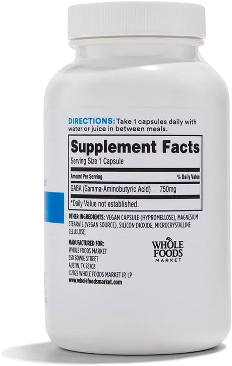 365 - 365 Whole Foods Market GABA 750Mg. 100 Capsulas - The Red Vitamin MX - Suplementos Alimenticios - {{ shop.shopifyCountryName }}