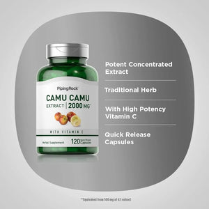 PIPING ROCK - Piping Rock Camu Camu 2000Mg. 120 Capsulas - The Red Vitamin MX - Suplementos Alimenticios - {{ shop.shopifyCountryName }}