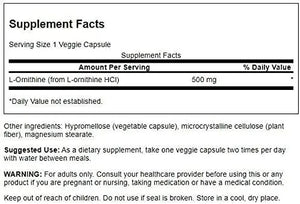 SWANSON - Swanson L-Ornithine 500Mg. 60 Capsulas - The Red Vitamin MX - Suplementos Alimenticios - {{ shop.shopifyCountryName }}
