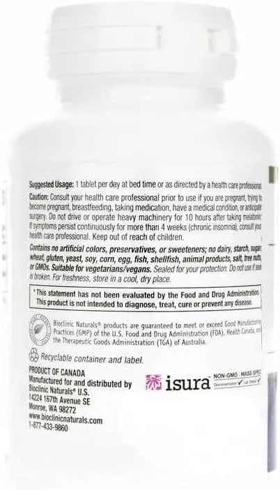 BIOCLINIC NATURALS - Bioclinic Naturals Melatonin 5Mg. 60 Tabletas - The Red Vitamin MX - Suplementos Alimenticios - {{ shop.shopifyCountryName }}