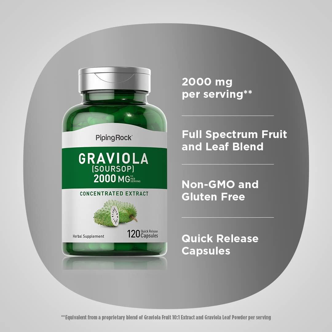 Piping Rock Graviola Soursop 2000Mg. 120 Capsulas