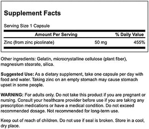 SWANSON - Swanson Extra Strength Zinc Picolinate 50Mg. 60 Capsulas 2 Pack - The Red Vitamin MX - Suplementos Alimenticios - {{ shop.shopifyCountryName }}