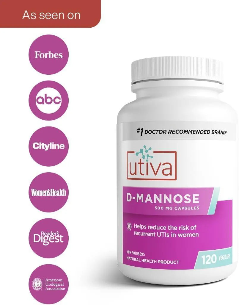 UTIVA - Utiva D-Mannose 500Mg. 120 Capsulas - The Red Vitamin MX - Suplementos Alimenticios - {{ shop.shopifyCountryName }}