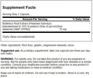 Swanson Butterbur Extract 75Mg. 60 Capsulas