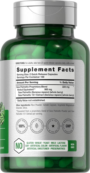 Horbaach Saw Palmetto Extract 900Mg. 200 Capsulas