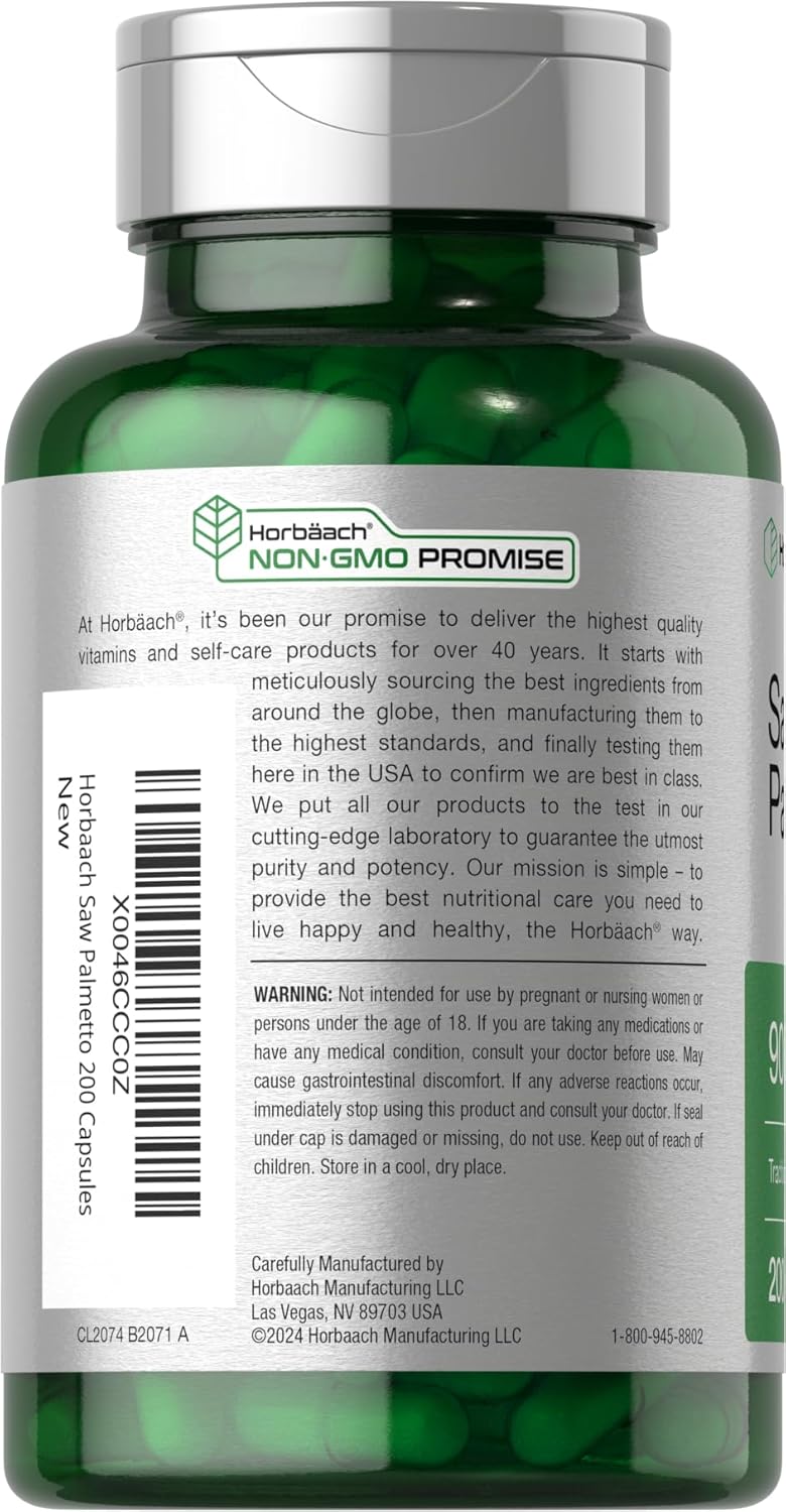 Horbaach Saw Palmetto Extract 900Mg. 200 Capsulas