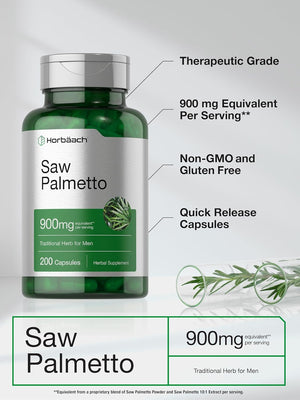 Horbaach Saw Palmetto Extract 900Mg. 200 Capsulas