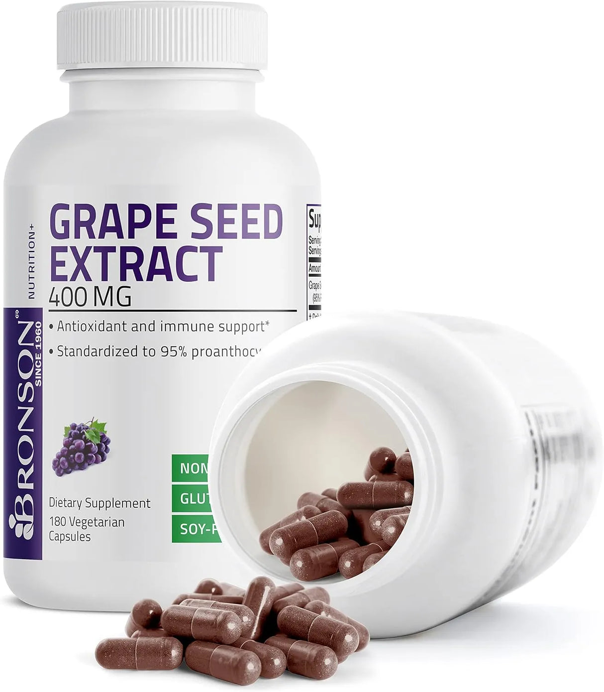 BRONSON - Bronson Grape Seed Extract 400Mg. 180 Capsulas - The Red Vitamin MX - Suplementos Alimenticios - {{ shop.shopifyCountryName }}