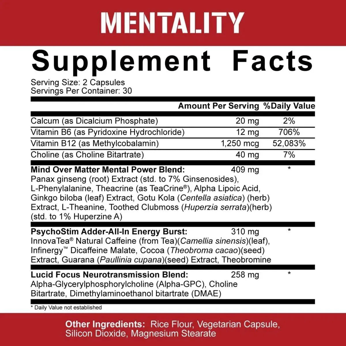 5% NUTRITION - 5% Nutrition Rich Piana Mentality Nootropic Blend 60 Capsulas - The Red Vitamin MX - Suplementos Alimenticios - {{ shop.shopifyCountryName }}