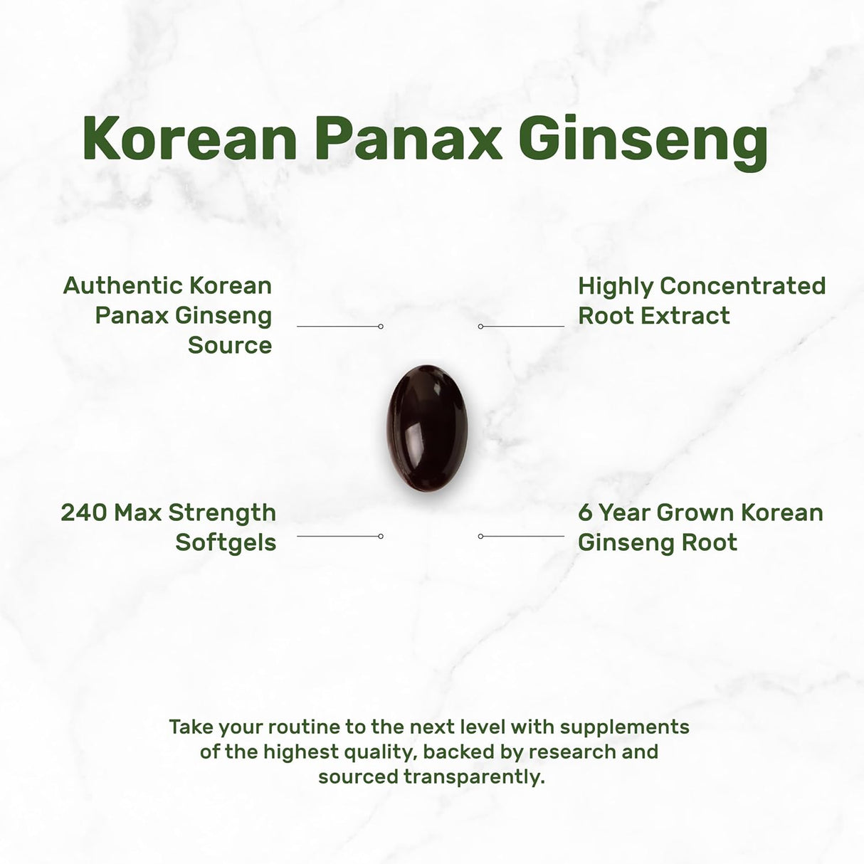 Deal Supplement Korean Red Panax Ginseng Root Extract 7500Mg. 240 Capsulas Blandas