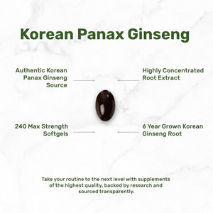 Deal Supplement Korean Red Panax Ginseng Root Extract 7500Mg. 240 Capsulas Blandas