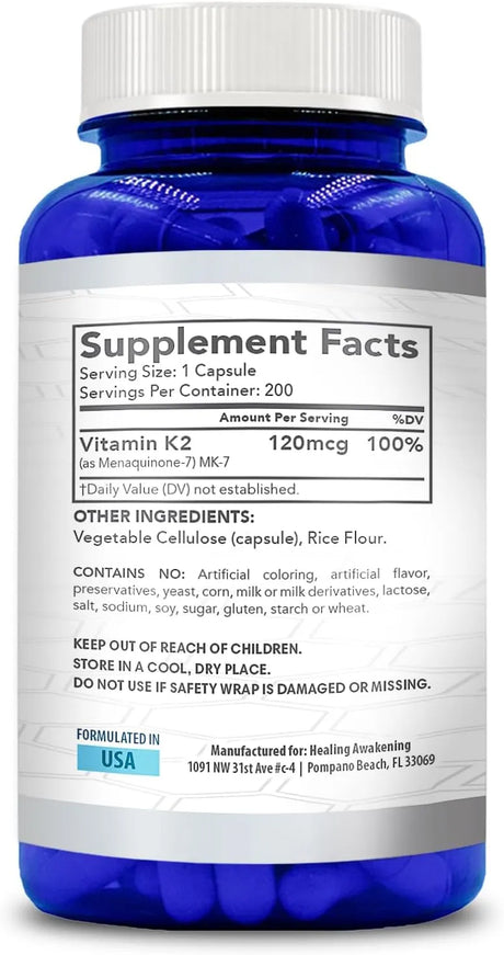 HEALING AWAKENING - Healing Awakening Vitamin K2 MK-7 120mcg 200 Capsulas - The Red Vitamin MX - Suplementos Alimenticios - {{ shop.shopifyCountryName }}