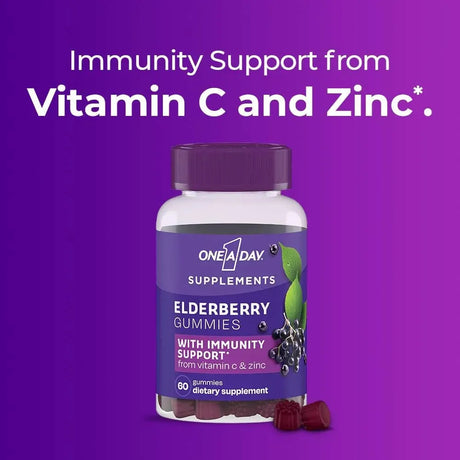 ONE A DAY - One A Day Elderberry Gummies with Immunity Support from Vitamin C and Zinc 60 Gomitas - The Red Vitamin MX - Suplementos Alimenticios - {{ shop.shopifyCountryName }}