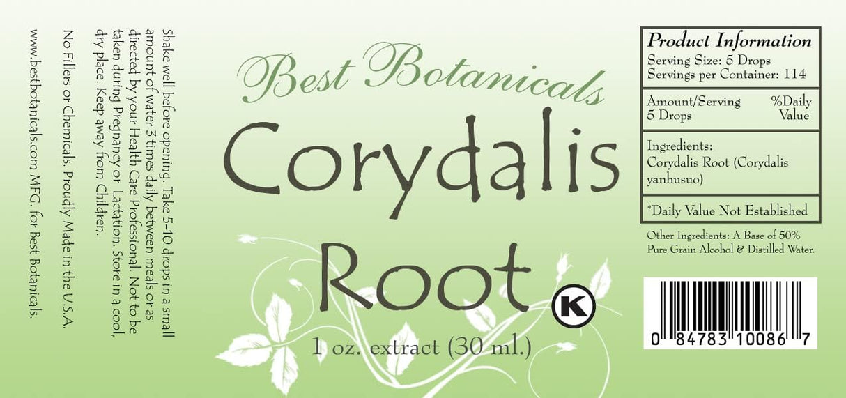 Best Botanicals Corydalis Root Extract 30Ml.