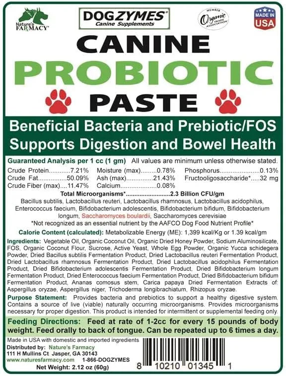 DOGZYMES - Dogzymes Canine Probiotic Paste Beneficial Bacteria-Enzyme 60Gr. - The Red Vitamin MX - Probióticos Para Perros - {{ shop.shopifyCountryName }}