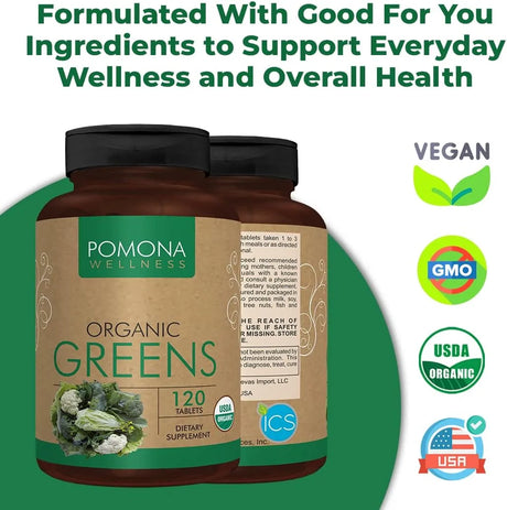 POMONA - Pomona Wellness Super Greens 120 Tabletas - The Red Vitamin MX - Suplementos Alimenticios - {{ shop.shopifyCountryName }}