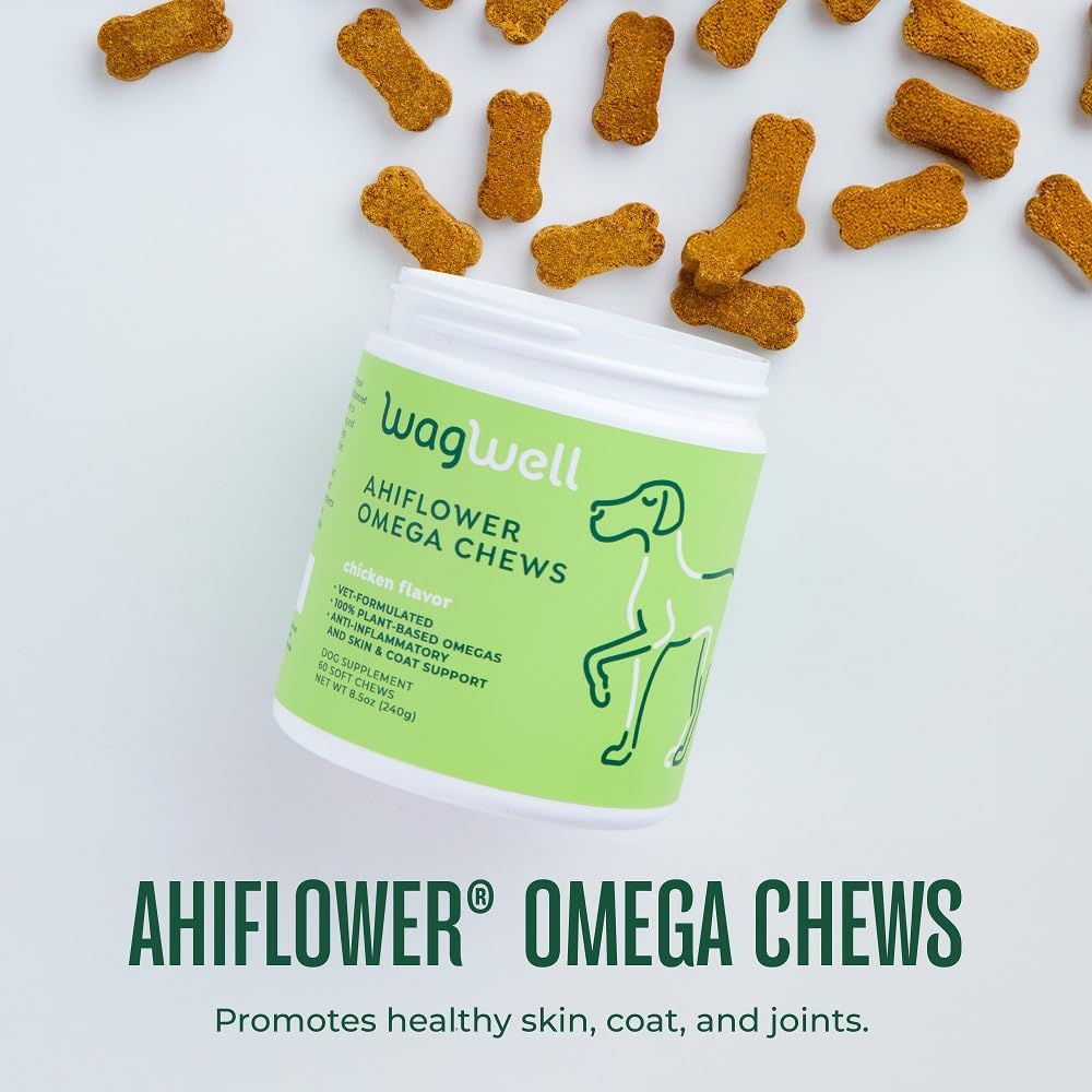 WagWell Ahiflower Omega Oil Dog Chews 60 Masticables
