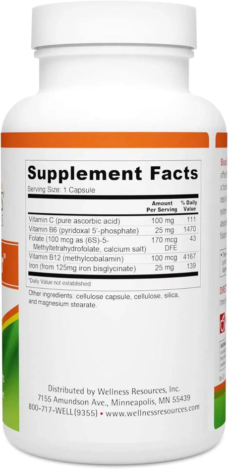 WELLNESS RESOURCES - Wellness Resources Blood Booster 180 Capsulas - The Red Vitamin MX - Suplementos Alimenticios - {{ shop.shopifyCountryName }}