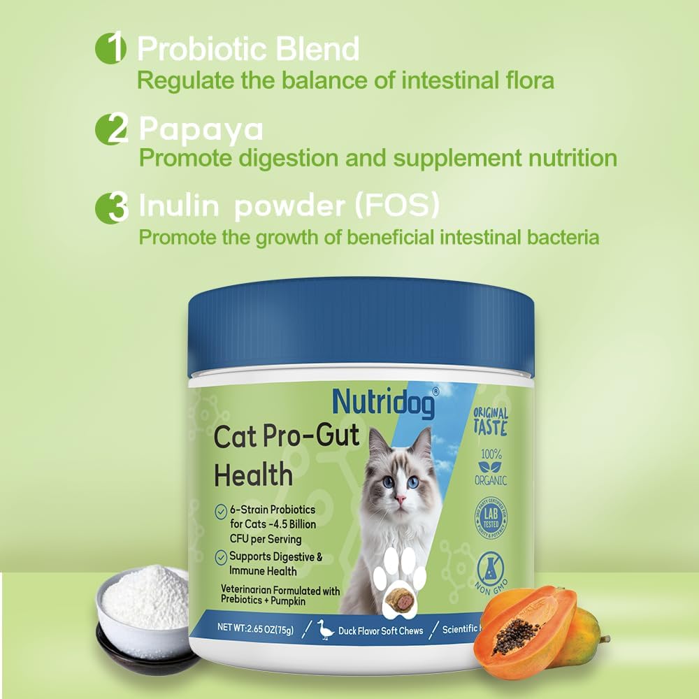 Nutridog Probiotics for Cats 150 Masticables