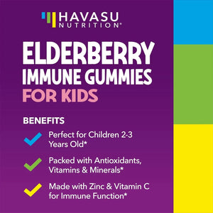 HAVASU NUTRITION - HAVASU NUTRITION Elderberry Gummies for Kids with Zinc and Vitamin C 120 Gomitas - The Red Vitamin MX - Suplementos Alimenticios - {{ shop.shopifyCountryName }}