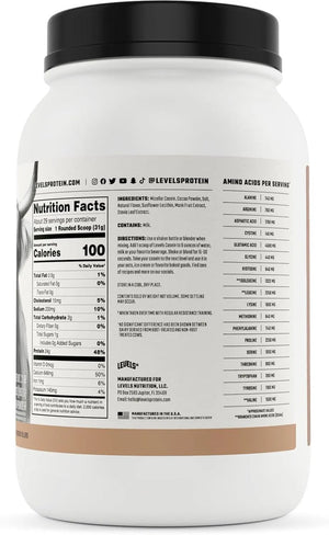 LEVELS - Levels 100% Micellar Casein Protein Chocolate 2 Lb. - The Red Vitamin MX - Suplementos Alimenticios - {{ shop.shopifyCountryName }}